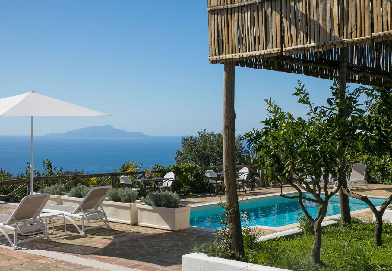 Villa a Sant´Agata sui Due Golfi - AMORE RENTALS - Villa Amiela con Piscina Privata, Vista Mare, Giardino,Terrazzi e Parcheggio