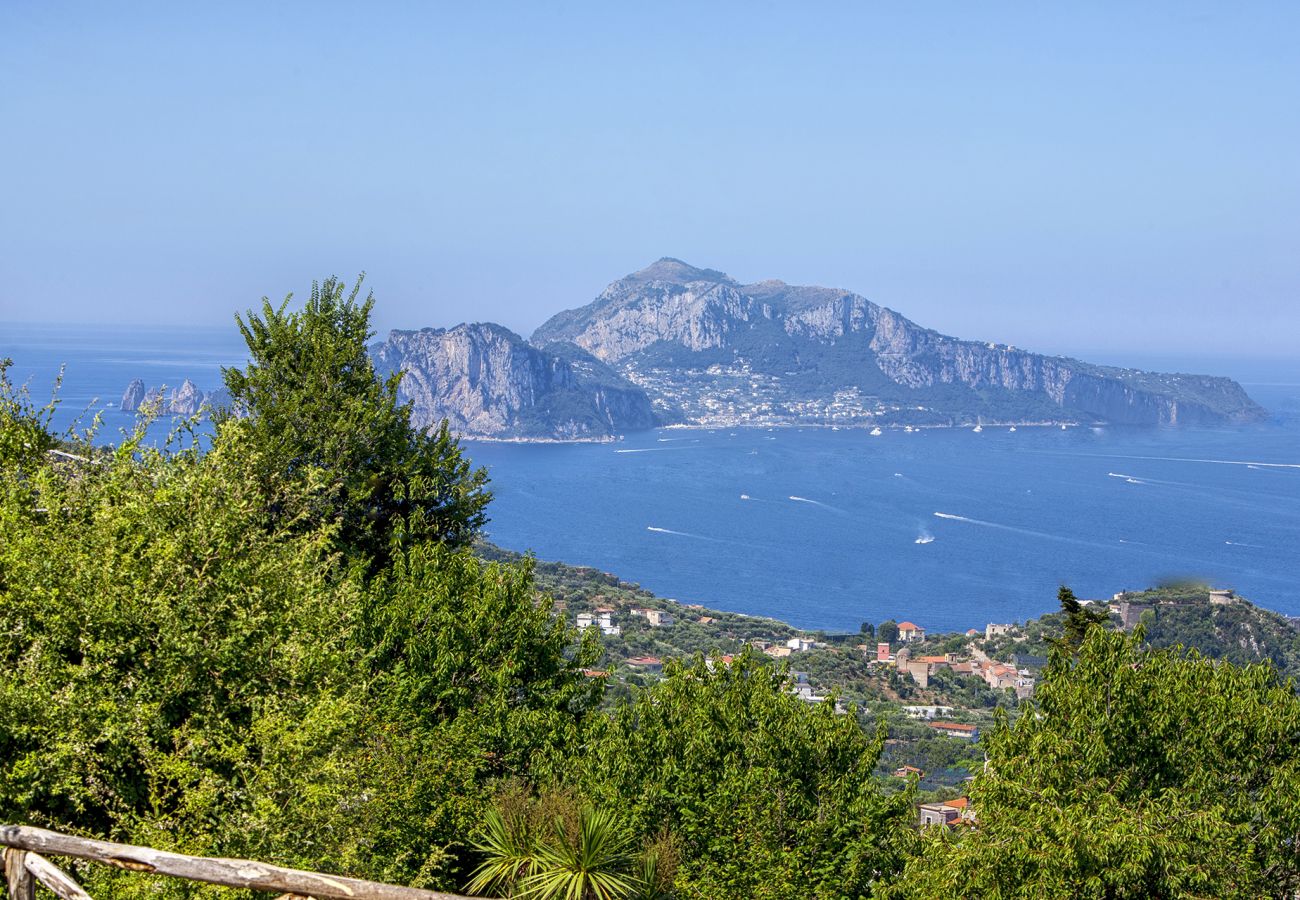 Villa a Sant´Agata sui Due Golfi - Villa Ferrara con Piscina a Sfioro, Vista Mare, Parcheggio e Giardino