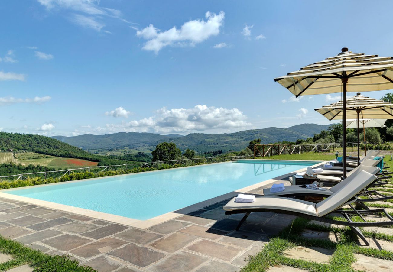 Residence a Panzano - Ville Il Paradiso con Piscine Private, Giardino, Terrazzi, Ideali per Matrimoni