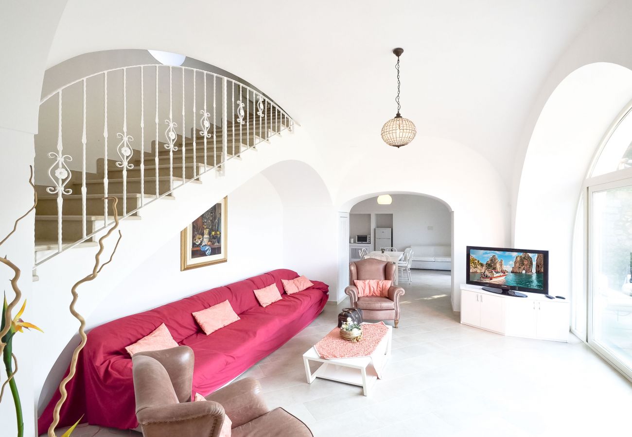 Villa in Massa Lubrense - AMORE RENTALS - Villa Rosa With Private Jacuzzi, Parking and Sea View