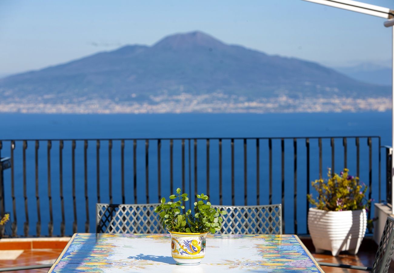 Villa in Sorrento - AMORE RENTALS - Villa Bianca with Private Swimming Pool, Sea View, Terraces, Parking and Barbecue