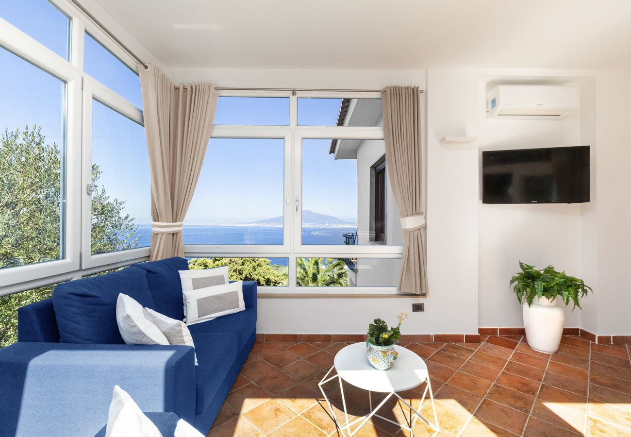 Villa in Sorrento - AMORE RENTALS - Villa Bianca with Private Swimming Pool, Sea View, Terraces, Parking and Barbecue