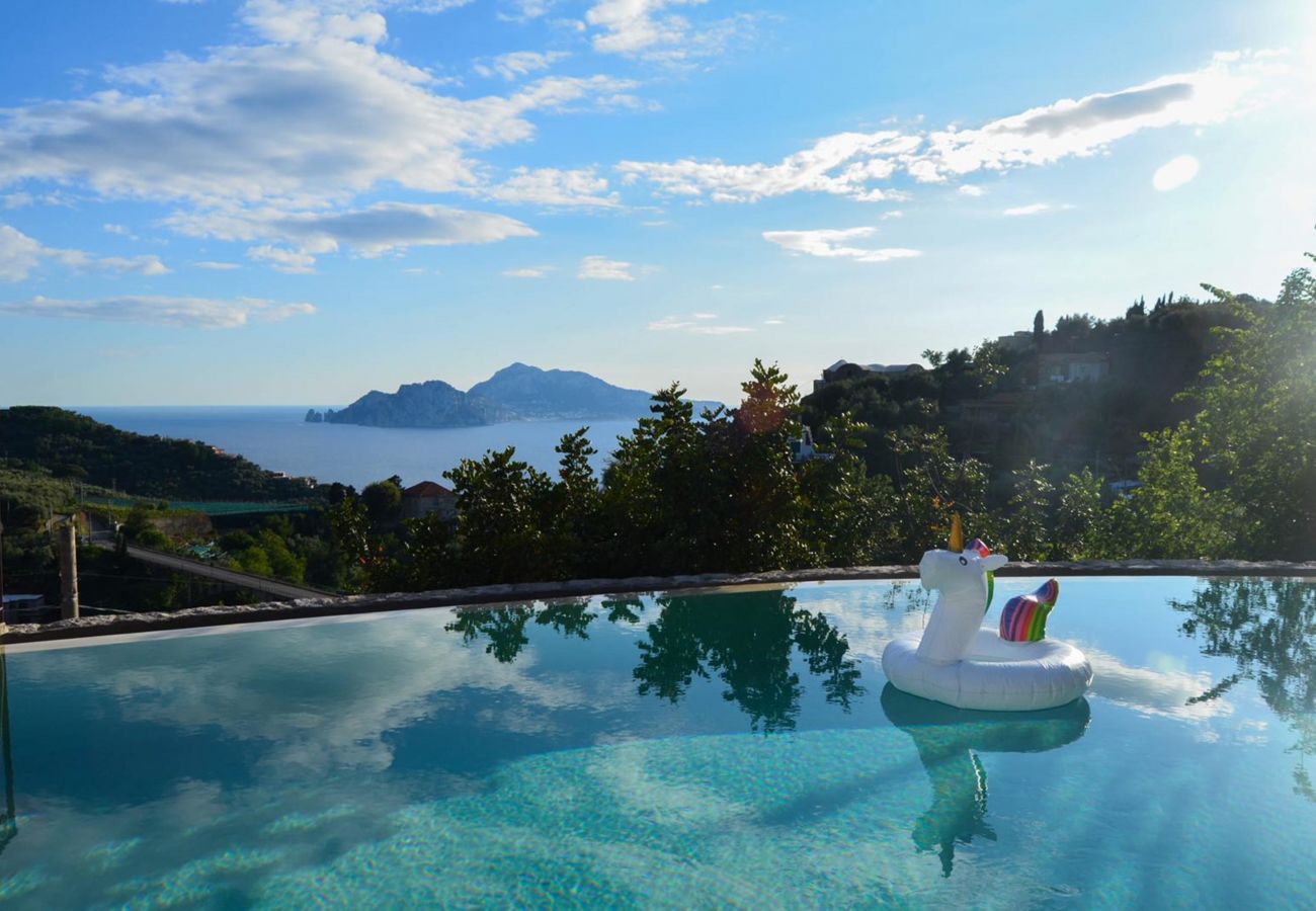Villa in Massa Lubrense - AMORE RENTALS - Villa Santa Lucia with Private Swimming Pool, Sea View, Terraces and Parking