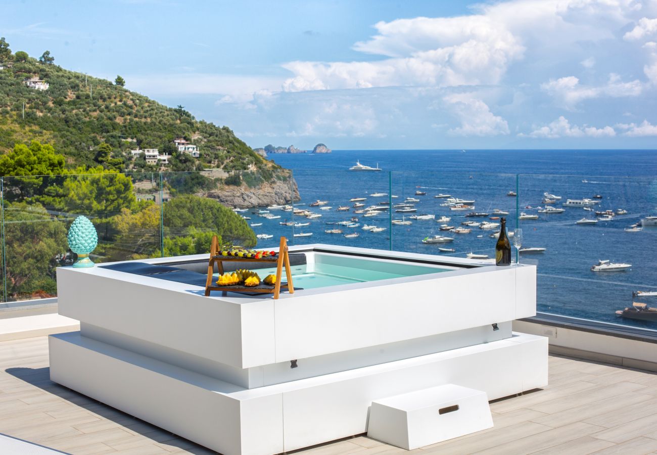 Villa in Nerano - AMORE RENTALS - Villa Iside with Private Pool, Sea View, Jacuzzi and Parking
